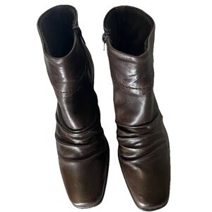 Rieker‎ Kendra Womens 10 Brown Leather Slouch Ankle Boots Comfort Low Heel EU 41